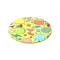 Cute Sketch Child Graphic Funny Sticker (oval) by danenraven
