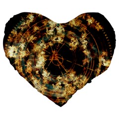Science Fiction Background Fantasy Large 19  Premium Flano Heart Shape Cushions by danenraven