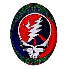 Grateful Dead Pattern Oval Glass Fridge Magnet (4 Pack) by Mog4mog4