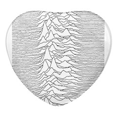 Joy Division Unknown Pleasures Post Punk Heart Glass Fridge Magnet (4 Pack) by Mog4mog4