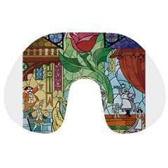 Beauty Stained Glass Travel Neck Pillow by Mog4mog4