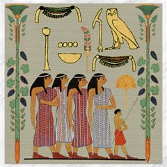 Egyptian Paper Women Child Owl Canvas 12  X 12  by Mog4mog4