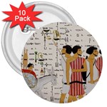 Egyptian Design Men Worker Slaves 3  Buttons (10 pack)  Front