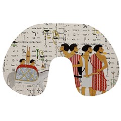 Egyptian Design Men Worker Slaves Travel Neck Pillow by Mog4mog4