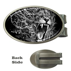 Lion Furious Abstract Desing Furious Money Clips (oval)  by Mog4mog4