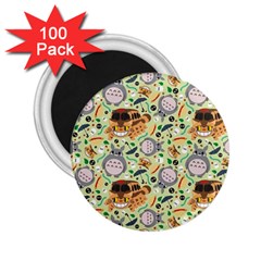 My Neighbor Totoro Pattern 2 25  Magnets (100 Pack)  by Mog4mog4