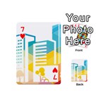 Silhouette Cityscape Building Icon Color City Playing Cards 54 Designs (Mini) Front - Heart7