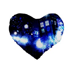 Tardis Background Space Standard 16  Premium Heart Shape Cushions by Mog4mog4