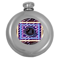 Abstract Sphere Room 3d Design Shape Circle Round Hip Flask (5 Oz) by Mog4mog4