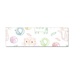 Cats And Food Doodle Seamless Pattern Sticker (bumper) by Bakwanart