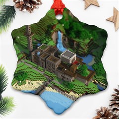 Green Village Miniature Technology Ornament (snowflake) by Bakwanart