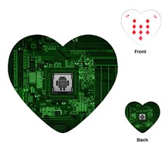 Technology Computer Chip Electronics Industry Circuit Board Playing Cards Single Design (heart) by Bakwanart