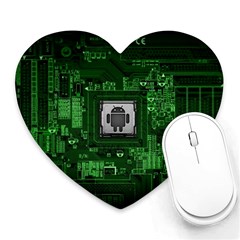 Technology Computer Chip Electronics Industry Circuit Board Heart Mousepad by Bakwanart