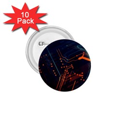 Abstract Colorful Circuit 1 75  Buttons (10 Pack) by Bakwanart