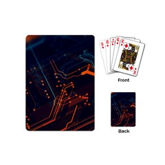 Abstract Colorful Circuit Playing Cards Single Design (mini) by Bakwanart