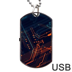 Abstract Colorful Circuit Dog Tag Usb Flash (two Sides) by Bakwanart