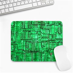 Green Circuit Board Computer Small Mousepad by Bakwanart