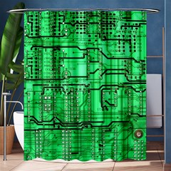 Green Circuit Board Computer Shower Curtain 60  X 72  (medium)  by Bakwanart