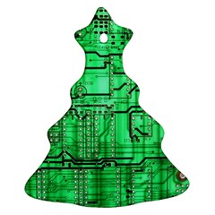 Green Circuit Board Computer Christmas Tree Ornament (two Sides) by Bakwanart