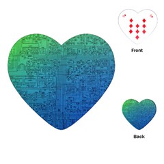 Blue And Green Circuit Board Wallpaper Circuit Board Sketch Playing Cards Single Design (heart) by Bakwanart
