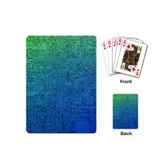 Blue And Green Circuit Board Wallpaper Circuit Board Sketch Playing Cards Single Design (mini) by Bakwanart