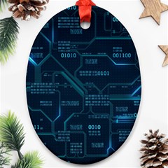 Technology Computer Circuit Boards Electricity Cpu Binary Ornament (oval) by Bakwanart