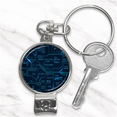 Technology Computer Circuit Boards Electricity Cpu Binary Nail Clippers Key Chain by Bakwanart
