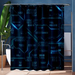 Technology Computer Circuit Boards Electricity Cpu Binary Shower Curtain 60  X 72  (medium)  by Bakwanart