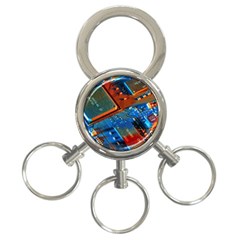 Gray Circuit Board Electronics Electronic Components Microprocessor 3-ring Key Chain by Bakwanart