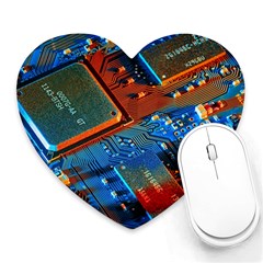 Gray Circuit Board Electronics Electronic Components Microprocessor Heart Mousepad by Bakwanart