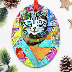 Kitten Cat Pet Animal Adorable Fluffy Cute Kitty Oval Filigree Ornament (two Sides) by 99art