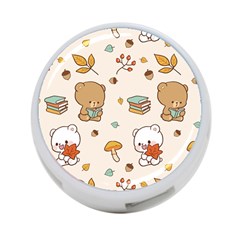 Bear Cartoon Background Pattern Seamless Animal 4-port Usb Hub (one Side) by 99art
