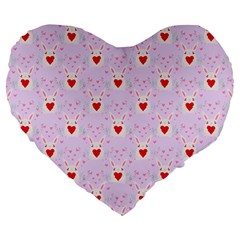 Easter Easter Bunny Hearts Seamless Tile Cute Large 19  Premium Heart Shape Cushions by 99art