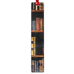 Assorted Title Of Books Piled In The Shelves Assorted Book Lot Inside The Wooden Shelf Large Book Marks by 99art
