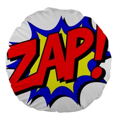 Zap Comic Book Fight Large 18  Premium Flano Round Cushions by 99art
