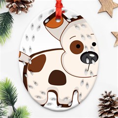 Animation-dog-cute-cartoon-drawing Oval Filigree Ornament (two Sides) by 99art