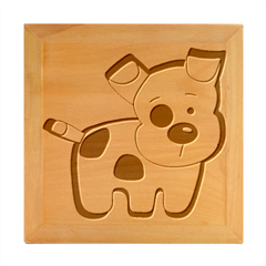 Animation-dog-cute-cartoon-drawing Wood Photo Frame Cube by 99art