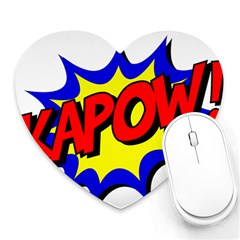 Kapow-comic-comic-book-fight Heart Mousepad by 99art