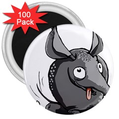 Animal-armadillo-armored-ball- 3  Magnets (100 Pack) by 99art