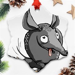 Animal-armadillo-armored-ball- Snowflake Ornament (two Sides) by 99art