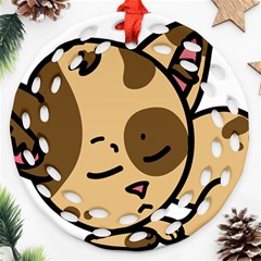 Cat-cartoon-pet-kitten-character Round Filigree Ornament (two Sides) by 99art