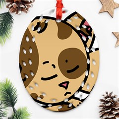Cat-cartoon-pet-kitten-character Ornament (oval Filigree) by 99art
