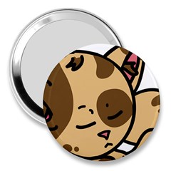 Cat-cartoon-pet-kitten-character 3  Handbag Mirrors by 99art