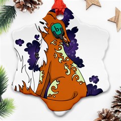 Fuchs-comic-music-wild-animal-cute Snowflake Ornament (two Sides) by 99art