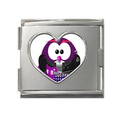 Bird-music-animation-animal Mega Link Heart Italian Charm (18mm) by 99art