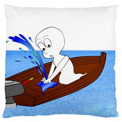 Spirit-boat-funny-comic-graphic Large Premium Plush Fleece Cushion Case (two Sides) by 99art