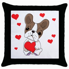 Animation-dog-cute-animate-comic Throw Pillow Case (black) by 99art
