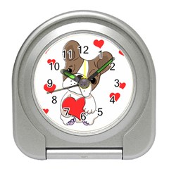 Animation-dog-cute-animate-comic Travel Alarm Clock by 99art