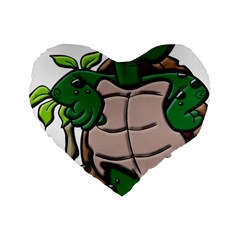 Amphibian-animal-cartoon-reptile Standard 16  Premium Heart Shape Cushions by 99art