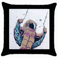 Drawing-astronaut Throw Pillow Case (black) by 99art